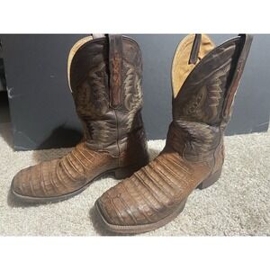 EL DORADO HANDMADE MexicoCowboy Boots BROWN MARBLED All LEATHER #2208  Mens 13 D